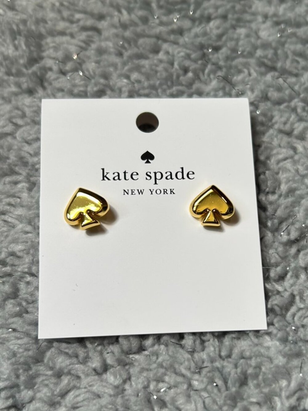 NWT Kate Spade Everyday Spade Metal Studs Earrings - GOLD